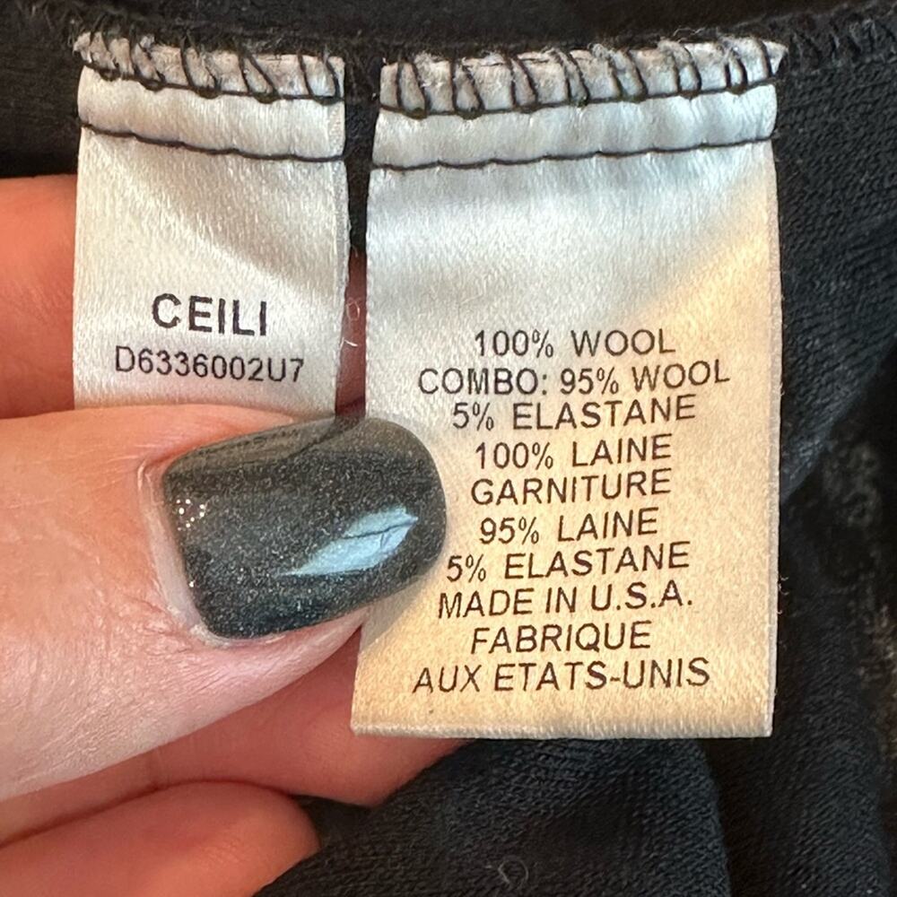 Diane von Furstenberg Light Weight Ceili Black Wool Short Sleeve Dress Size 6 - Picture 7 of 7